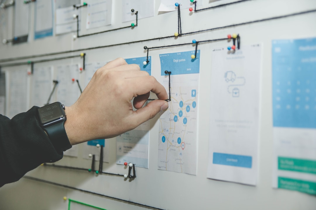 Timeline roadmap planning board in a modern office
