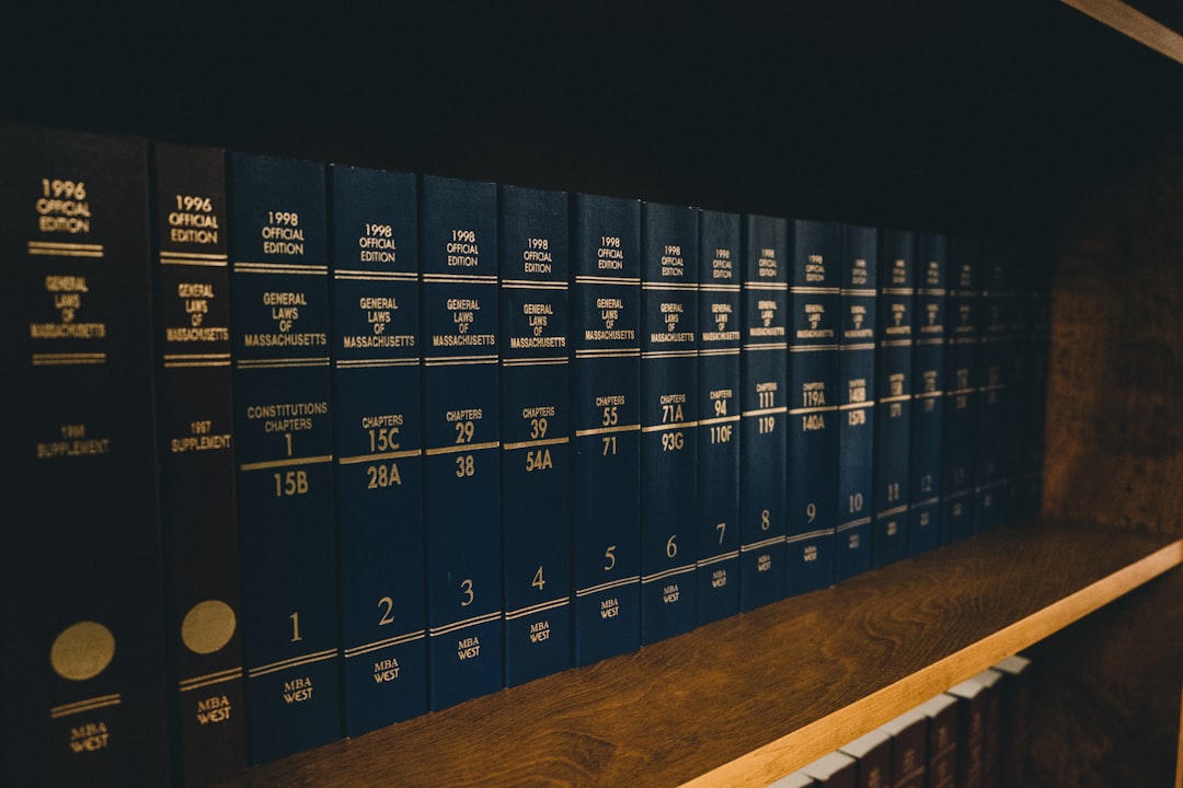 Law books and gavel on desk