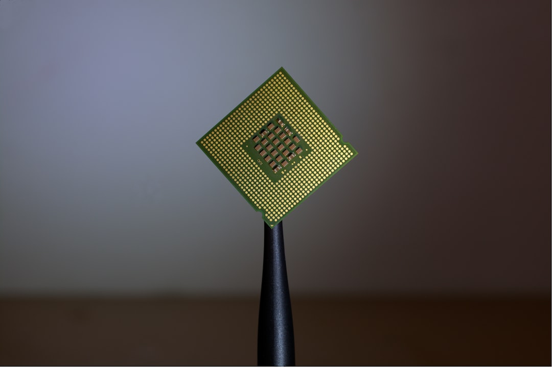 Close-up of HBM memory chips on circuit board