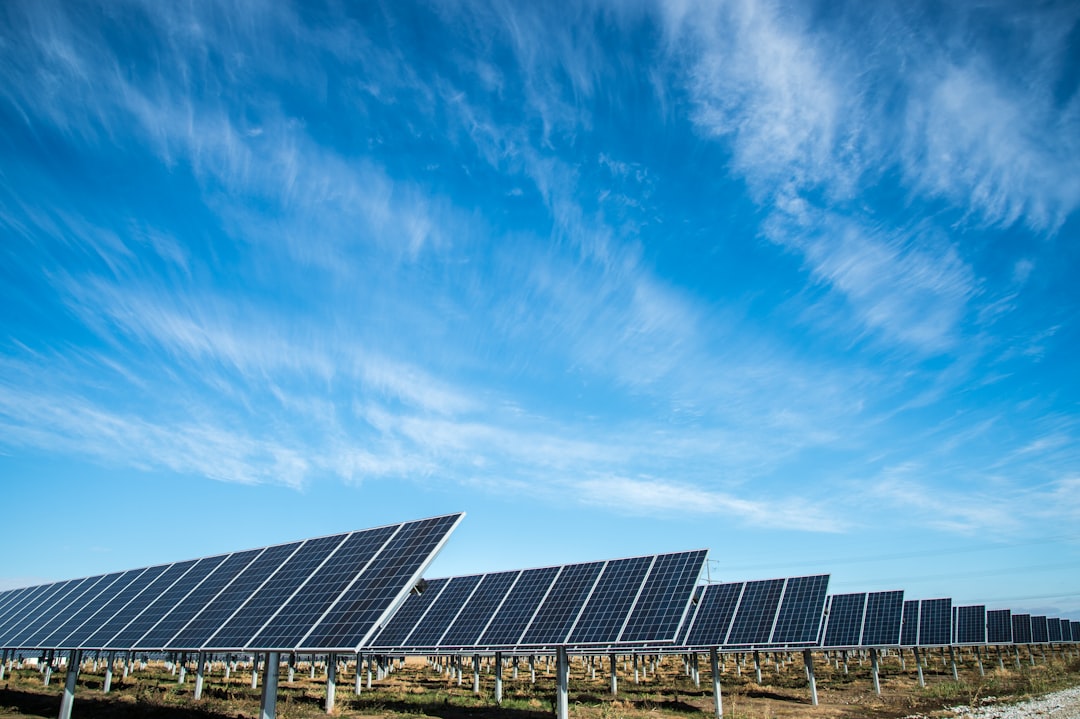 Rooftop solar panels over industrial park