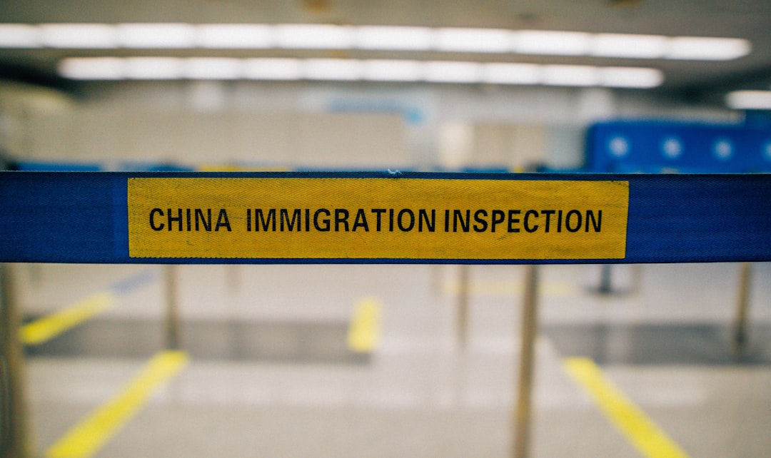 Busy international airport immigration hall