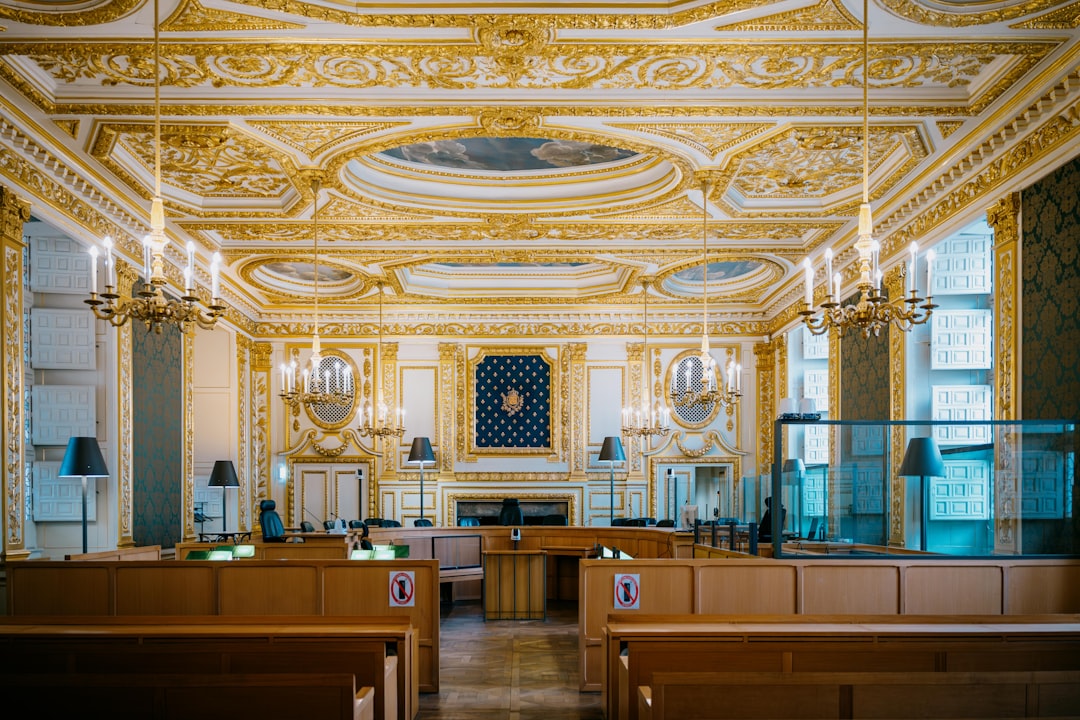 Vietnam courtroom with digital screens
