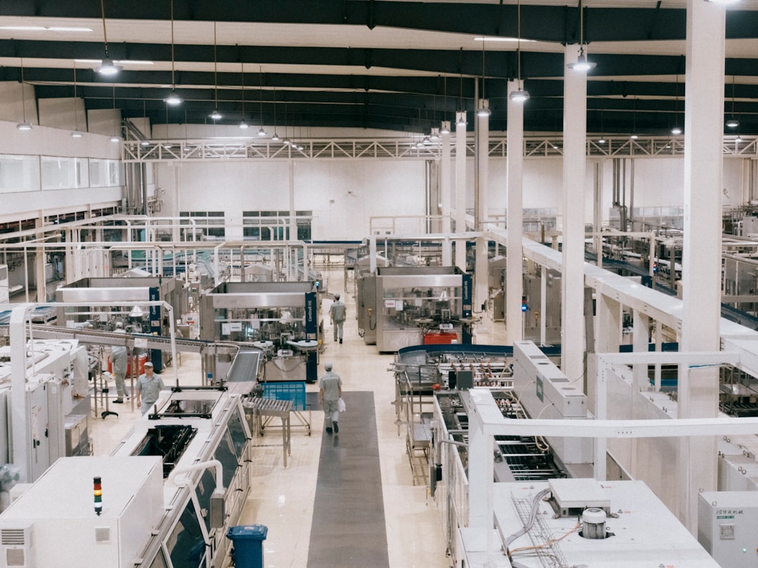 Electronics factory assembly line with PCBs