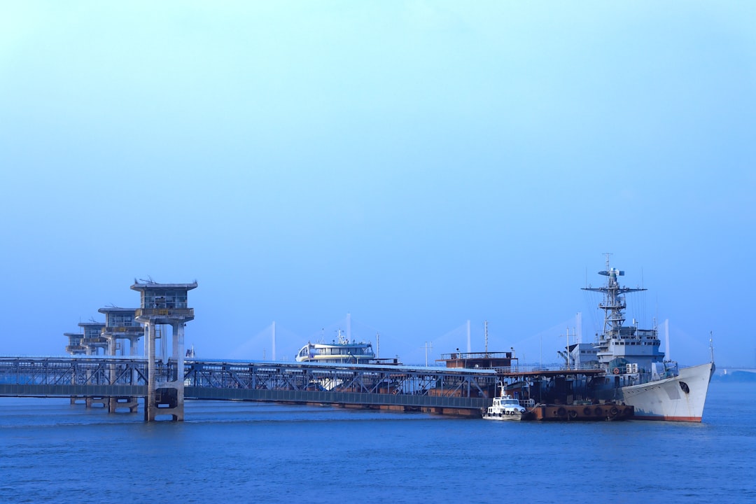 Korean naval bridge with empty helm station