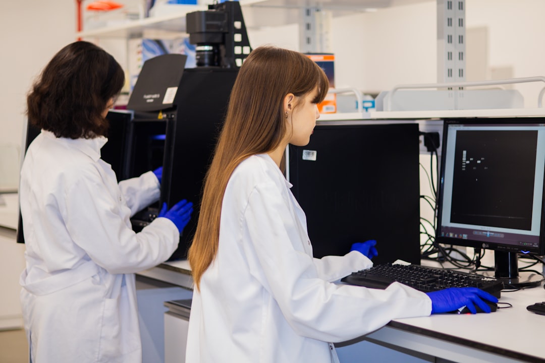 Data scientist analyzing lab data dashboards