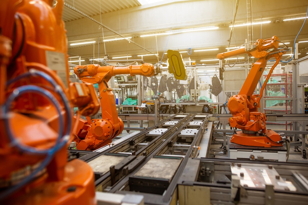 Factory robot arm under inspection