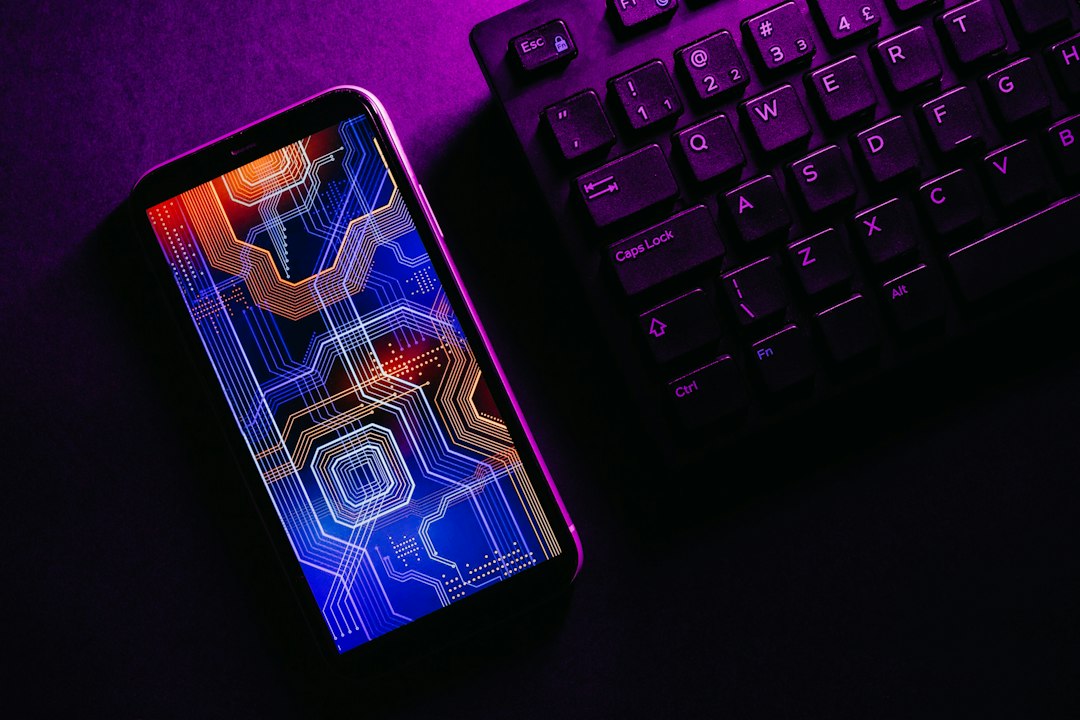 Close-up of legal gavel and AI circuit graphic